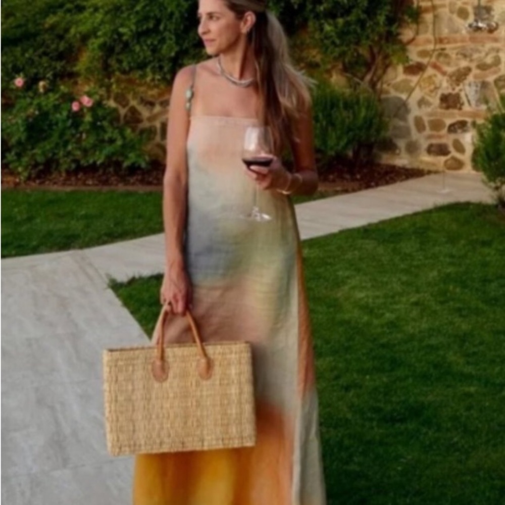 Staud Laura Linen Dress Pastel Clouds - Picture 8 of 8